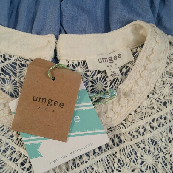 NWT Umgee Dolphin Blue Sleeveless Lace Dress - Picture 4 of 9